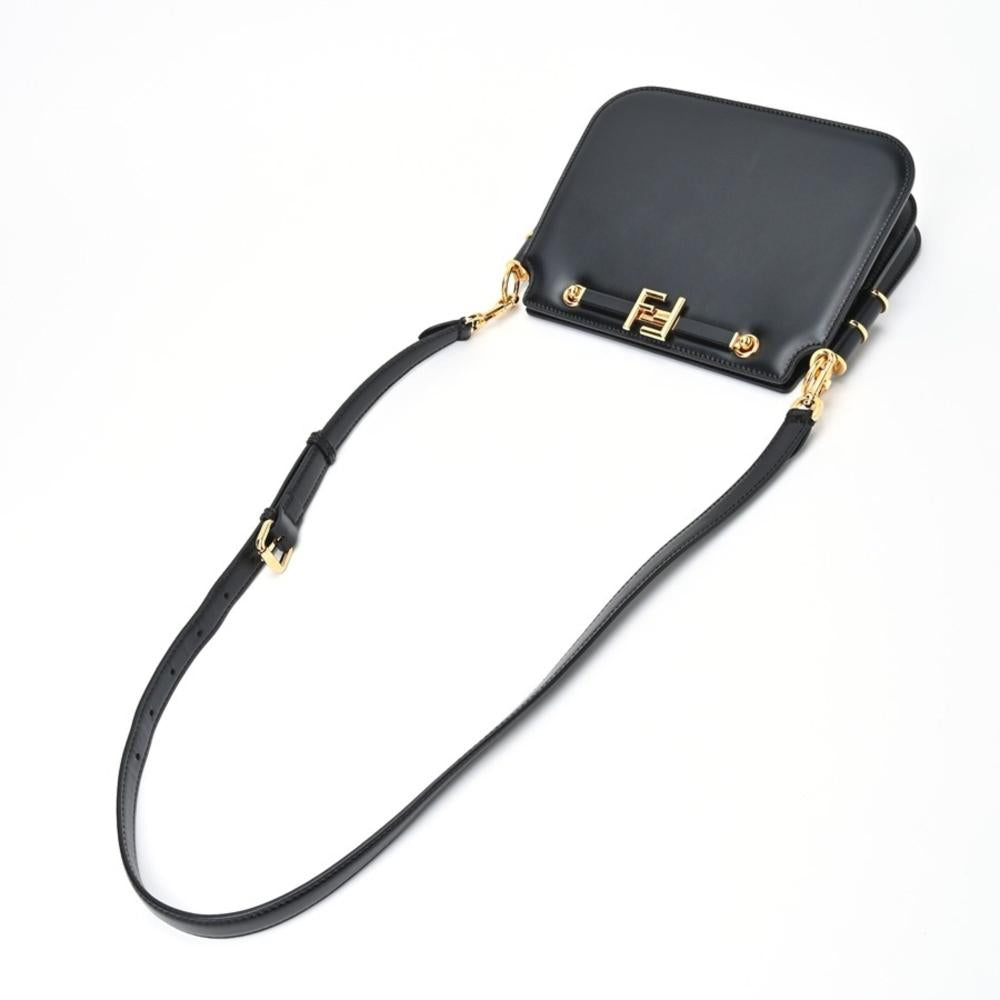 Black Leather Fendi Shoulder Bag