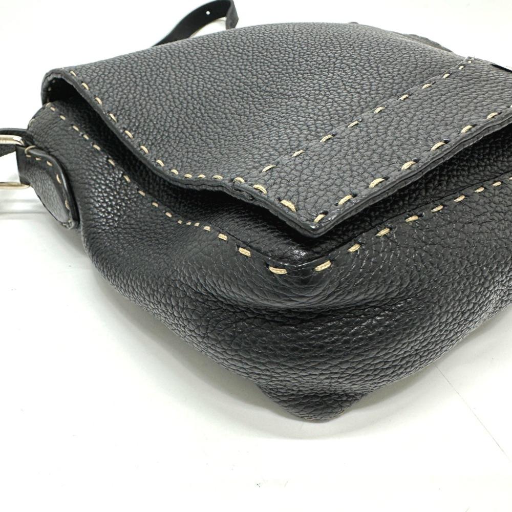 Black Leather Fendi Baguette