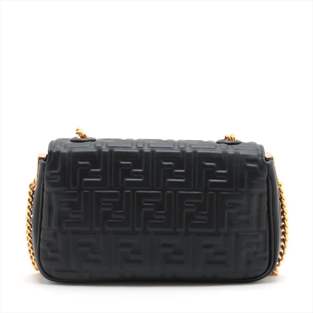 Black Leather Fendi Baguette