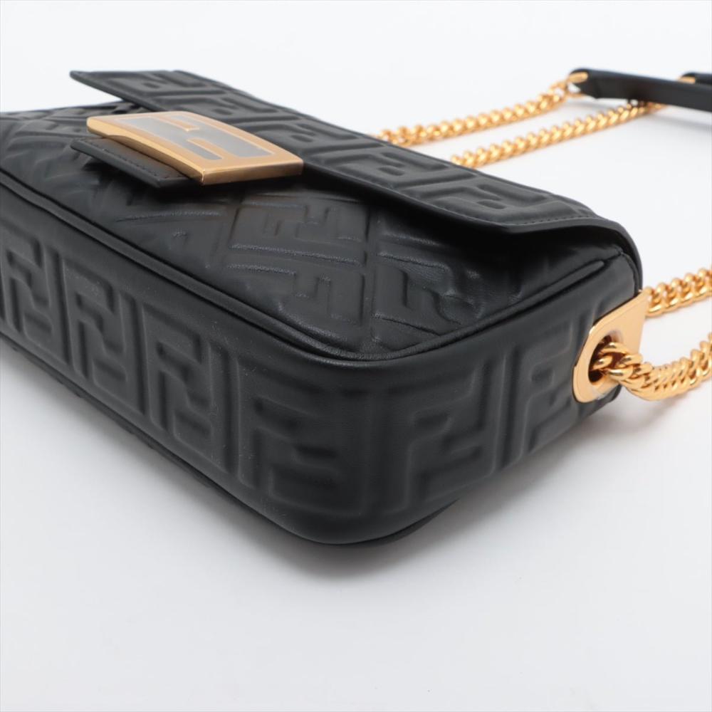 Black Leather Fendi Baguette