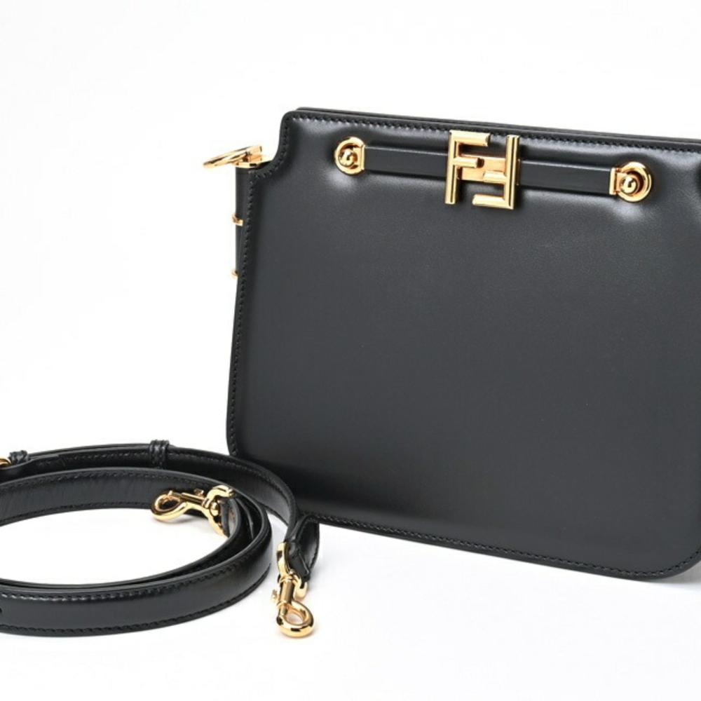 Black Leather Fendi Shoulder Bag