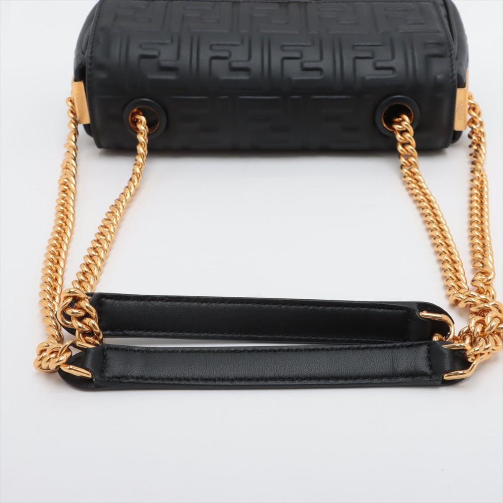 Black Leather Fendi Baguette