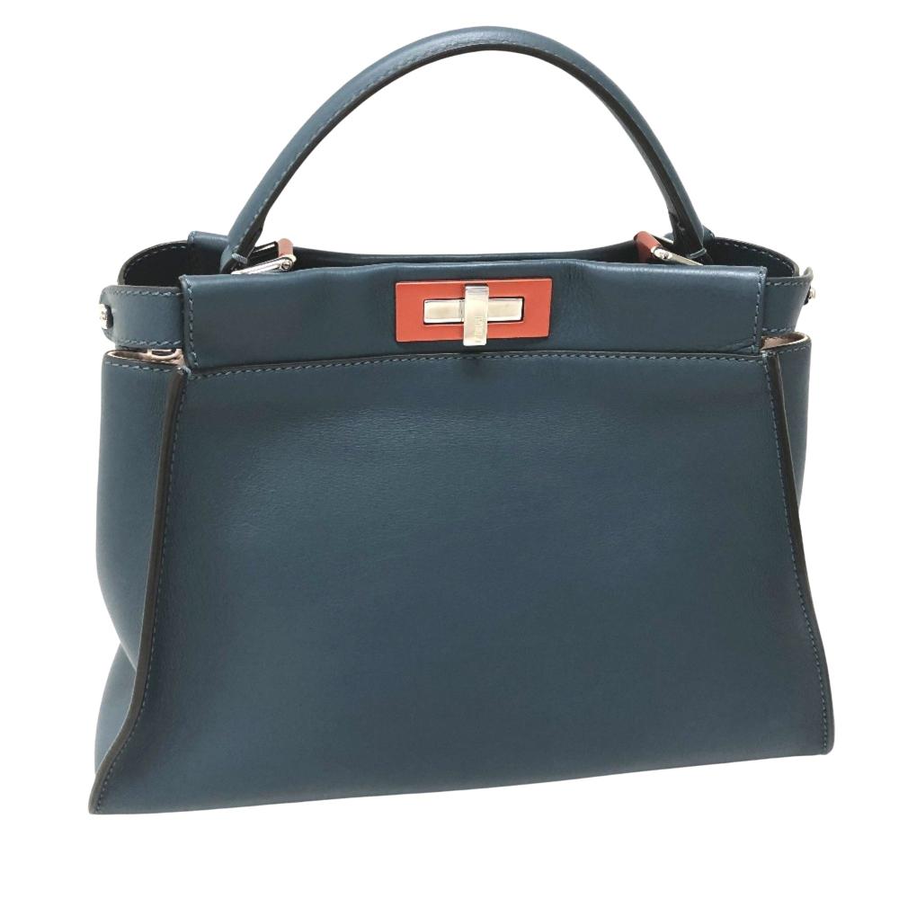 Blue Leather Fendi Peekaboo