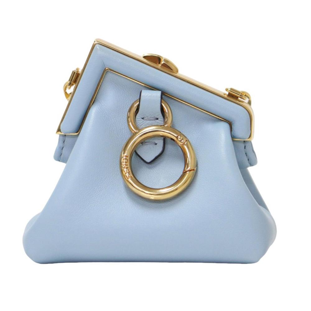 Blue Leather Fendi Pouch