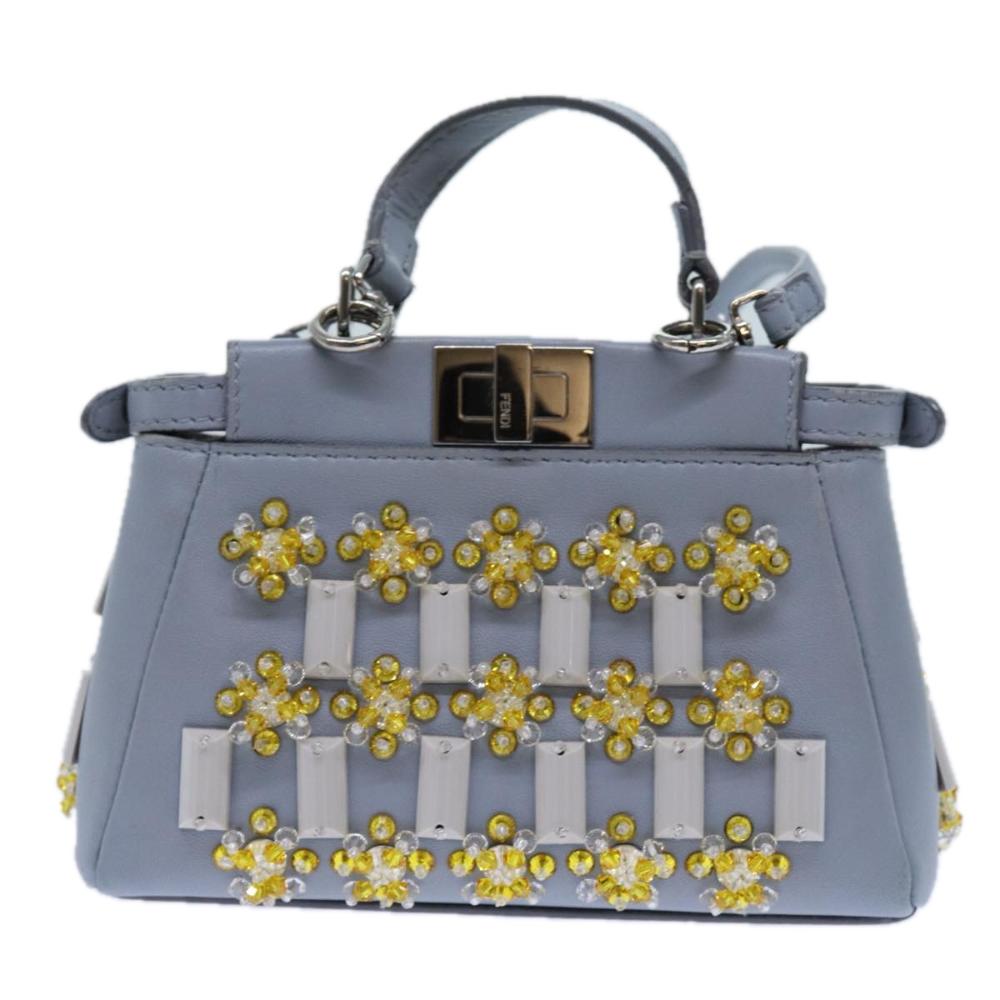 Blue Leather Fendi Peekaboo