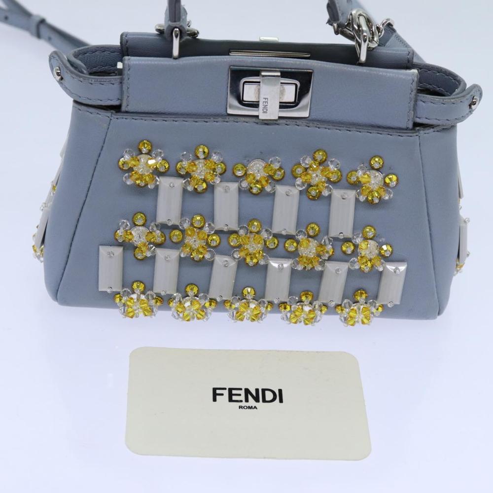 Blue Leather Fendi Peekaboo