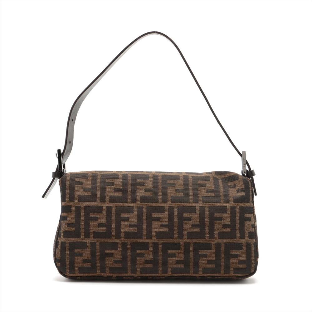 Brown Canvas Fendi Baguette
