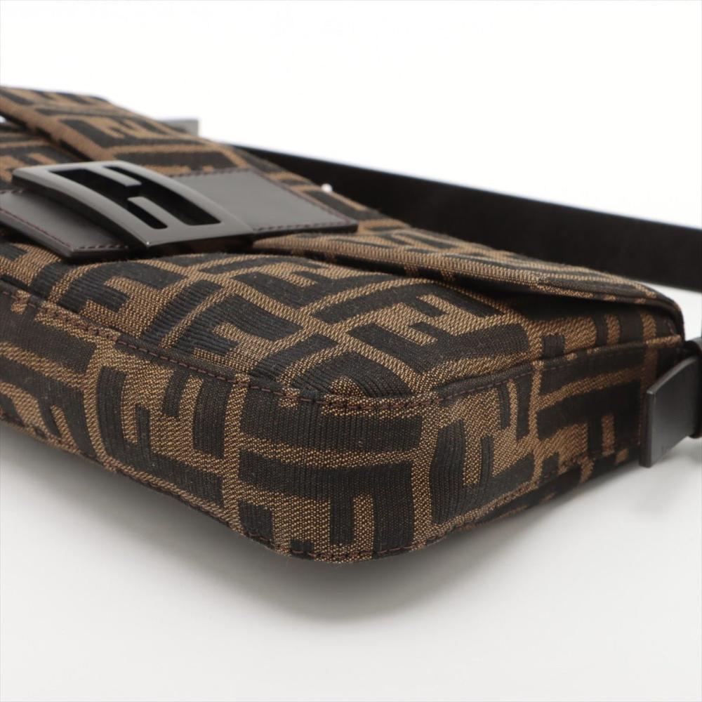Brown Canvas Fendi Baguette