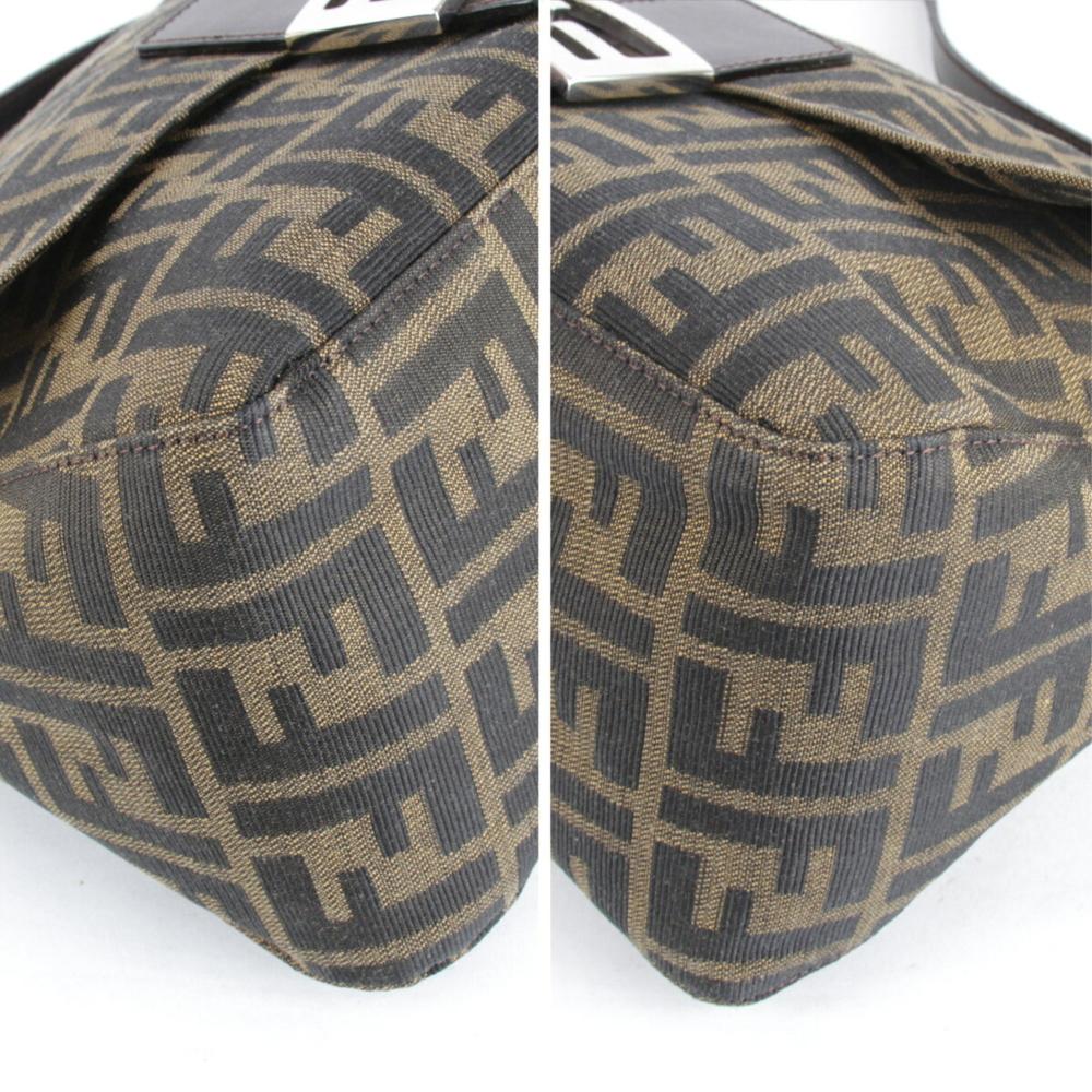 Brown Canvas Fendi Baguette