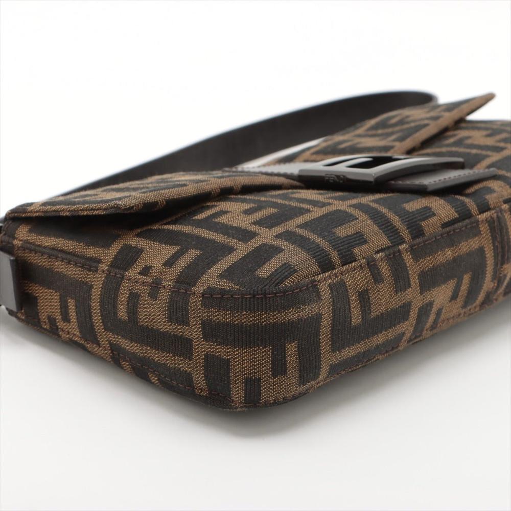 Brown Canvas Fendi Baguette