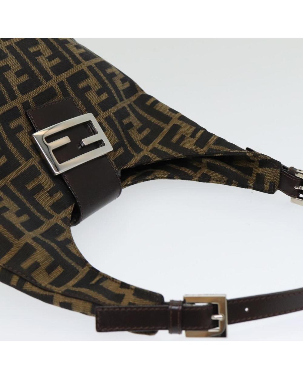 Brown Canvas Fendi Baguette