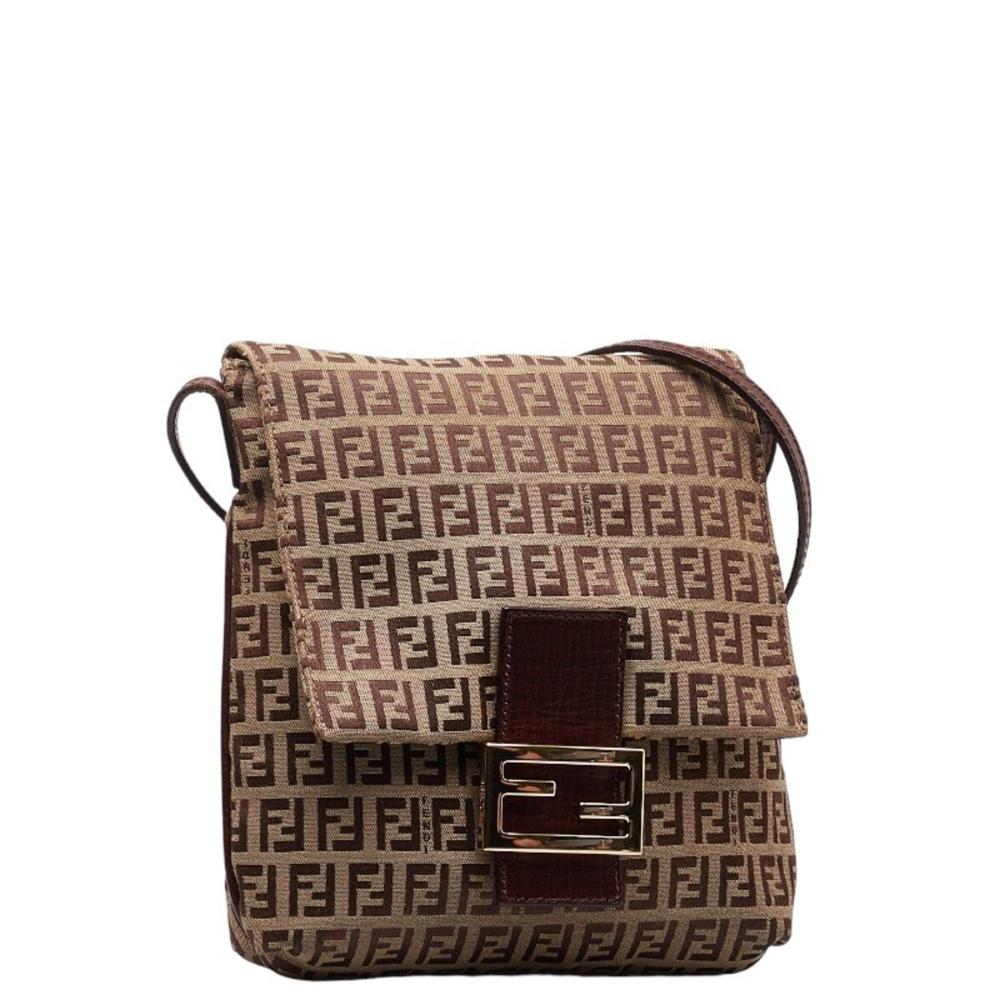 Brown Canvas Fendi Crossbody Bag