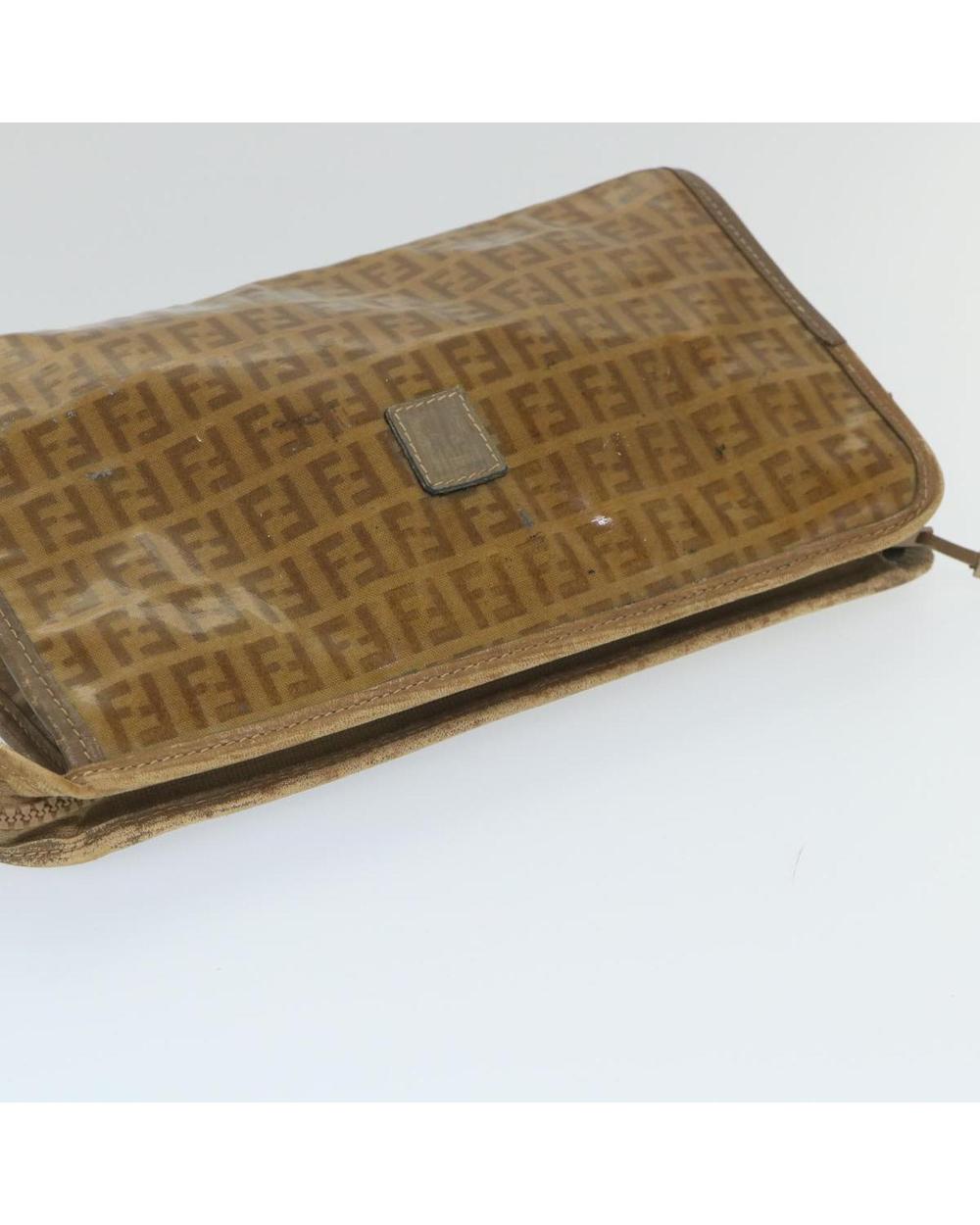 Brown Canvas Fendi Clutch