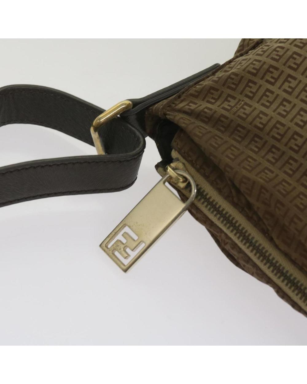 Brown Canvas Fendi Shoulder Bag