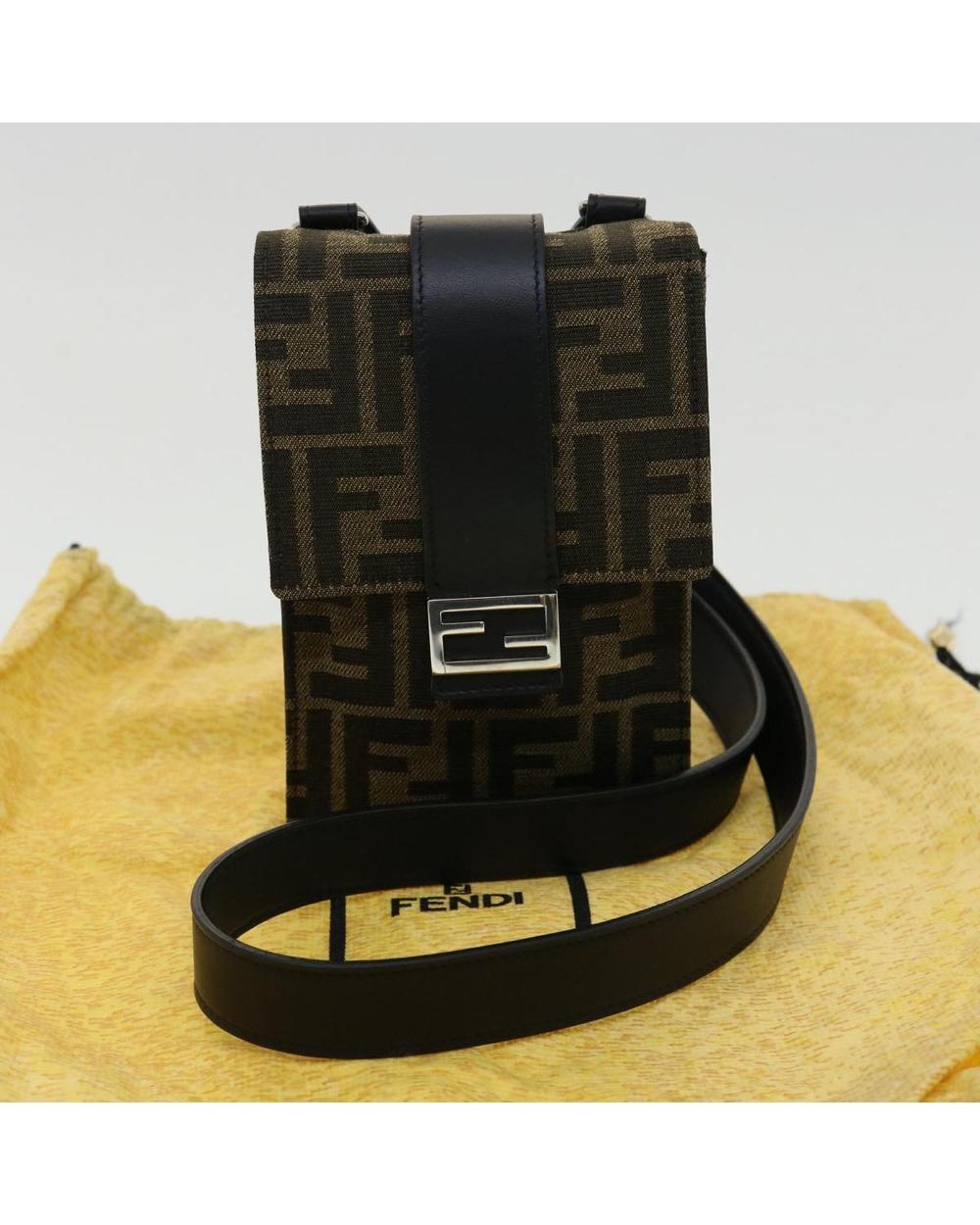 Brown Canvas Fendi Shoulder Bag