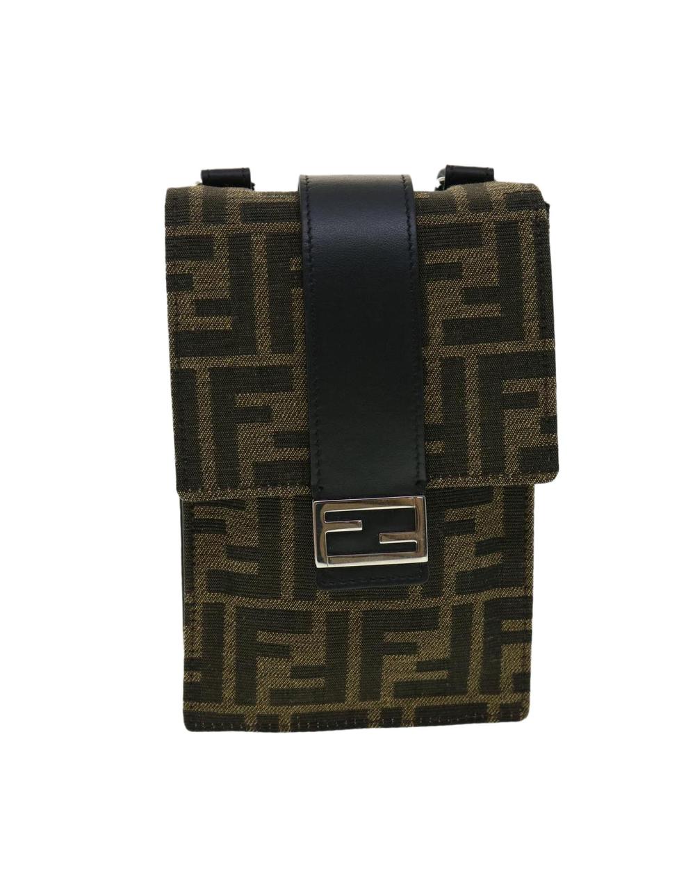 Brown Canvas Fendi Shoulder Bag