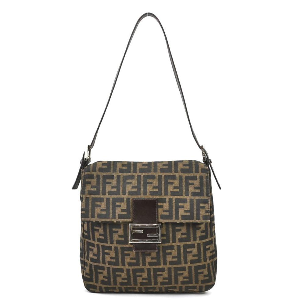 Brown Canvas Fendi Shoulder Bag