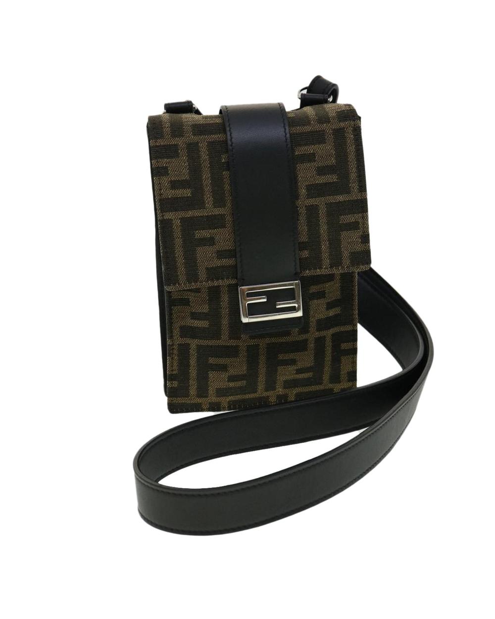 Brown Canvas Fendi Shoulder Bag