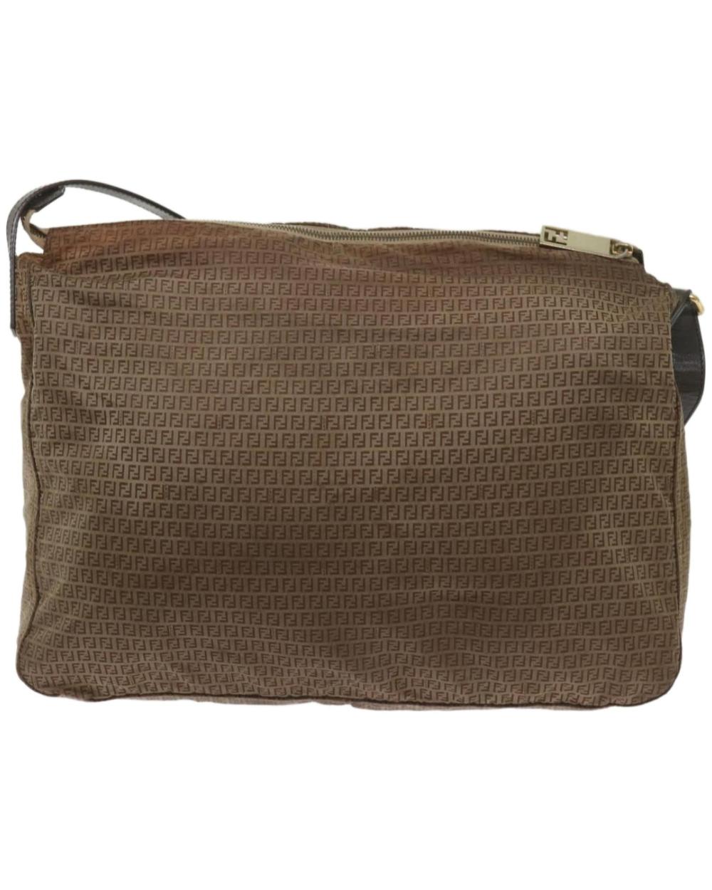 Brown Canvas Fendi Shoulder Bag