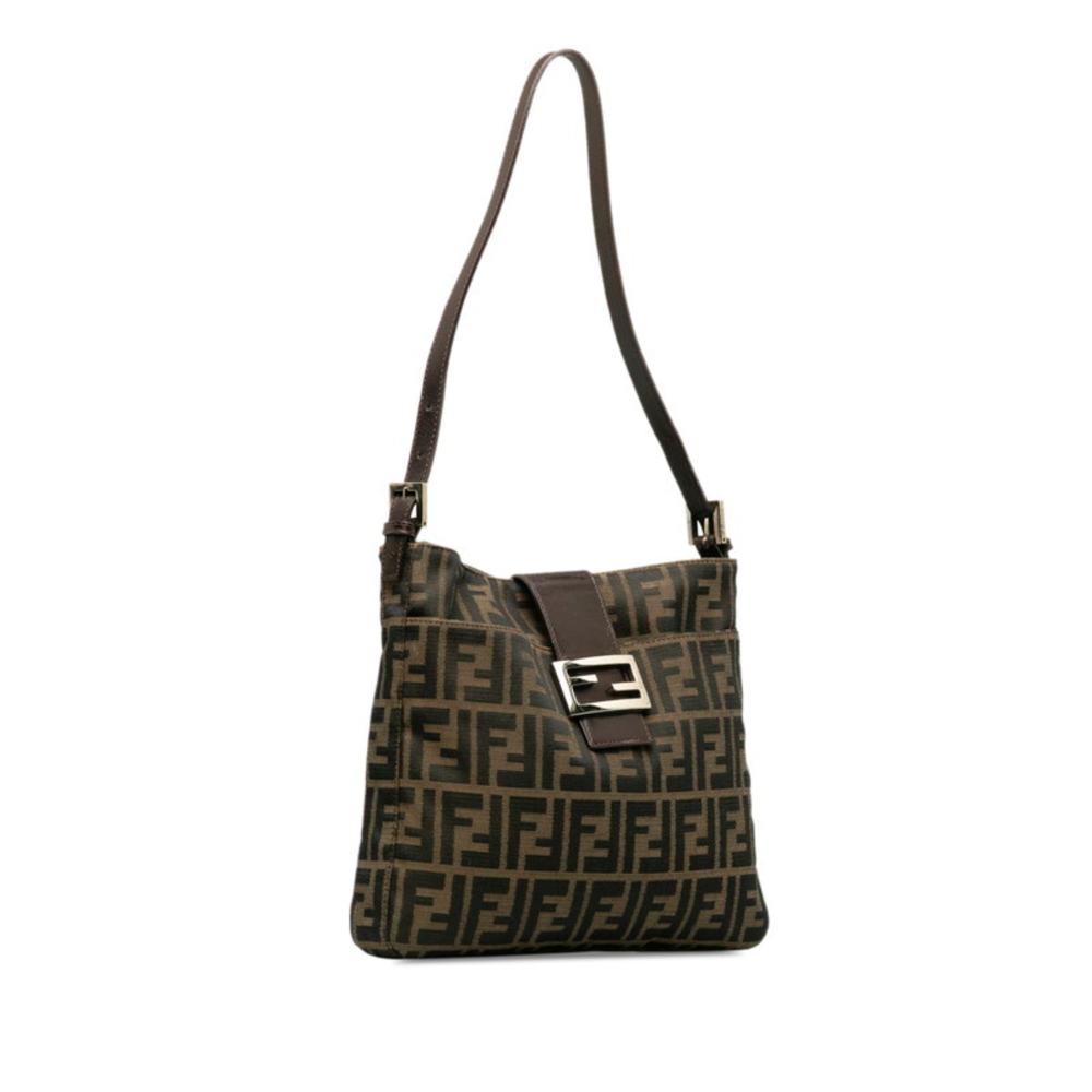 Brown Canvas Fendi Shoulder Bag
