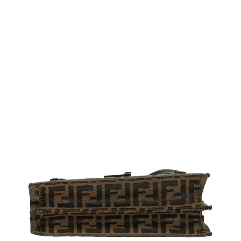 Brown Canvas Fendi Shoulder Bag