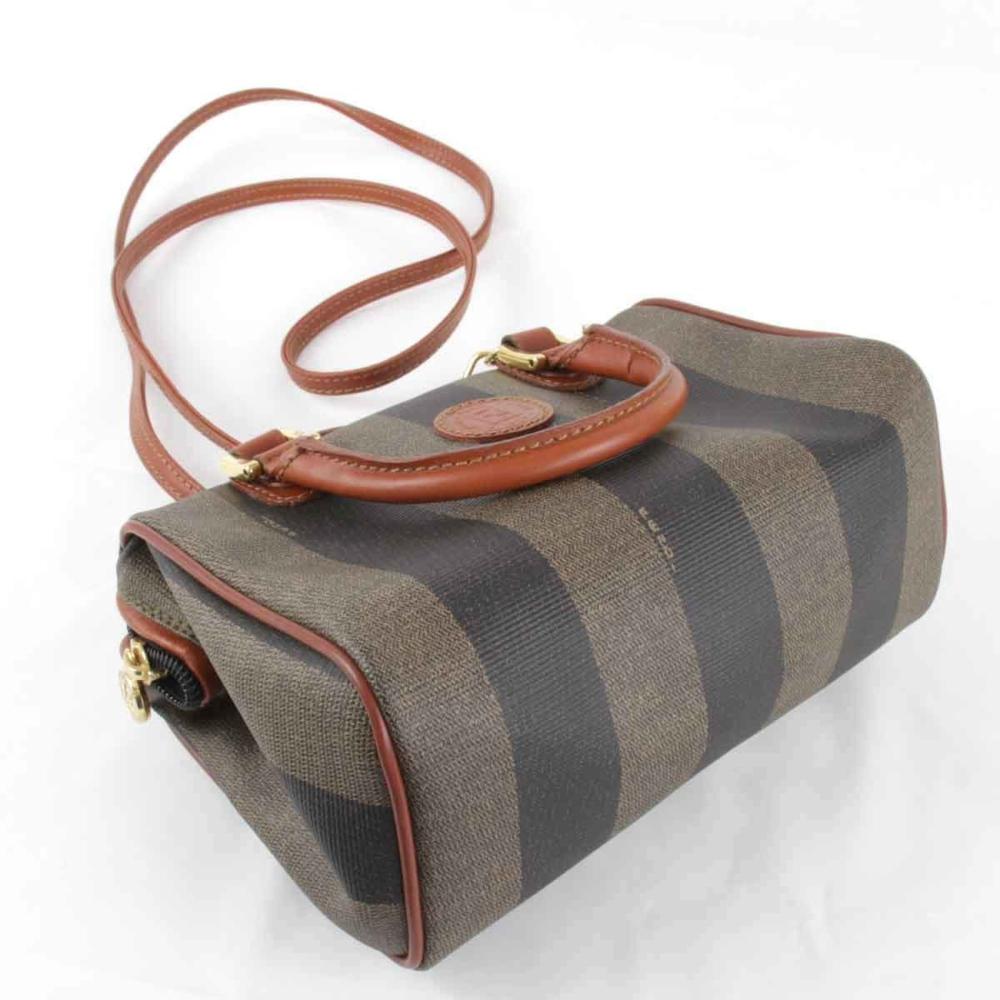 Brown Canvas Fendi Shoulder Bag