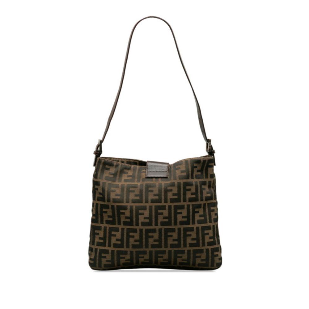 Brown Canvas Fendi Shoulder Bag