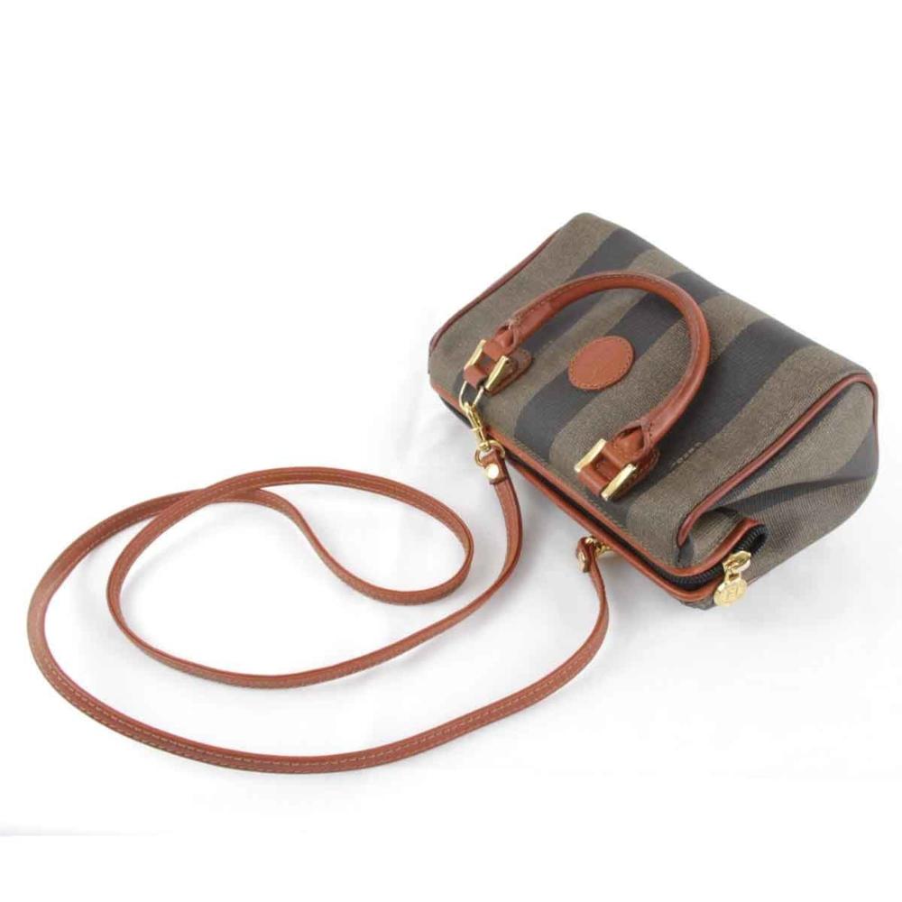 Brown Canvas Fendi Shoulder Bag