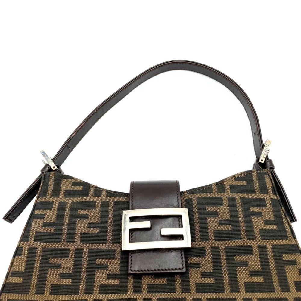 Brown Canvas Fendi Shoulder Bag