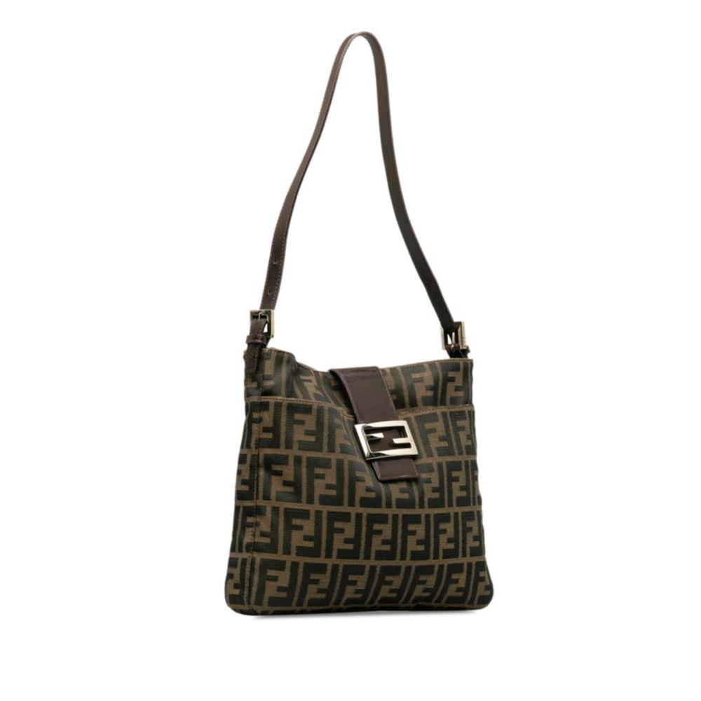 Brown Canvas Fendi Shoulder Bag
