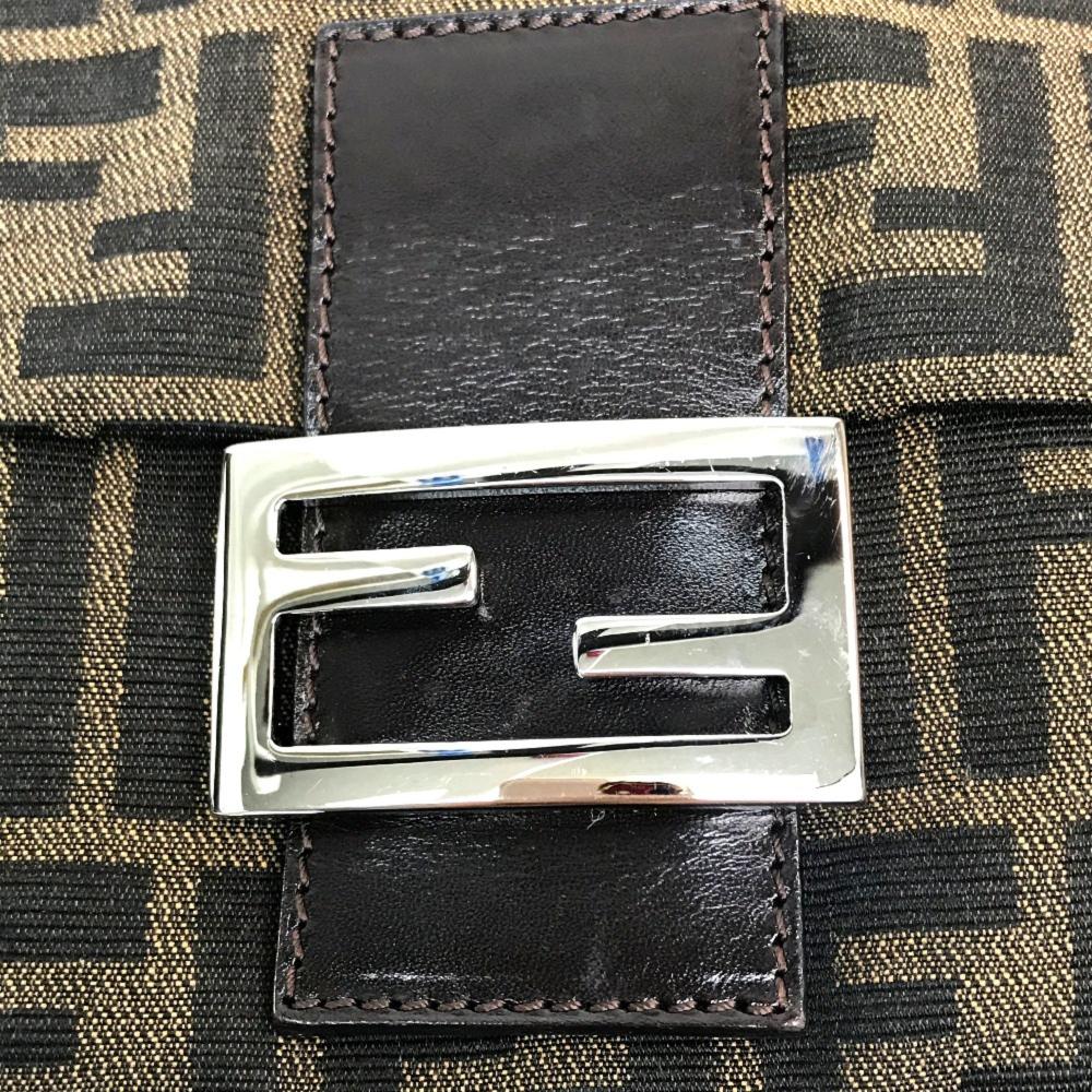 Brown Canvas Fendi Shoulder Bag