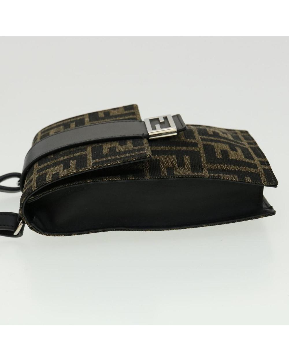 Brown Canvas Fendi Shoulder Bag
