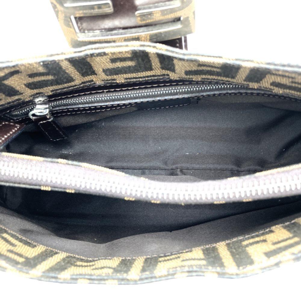 Brown Canvas Fendi Shoulder Bag