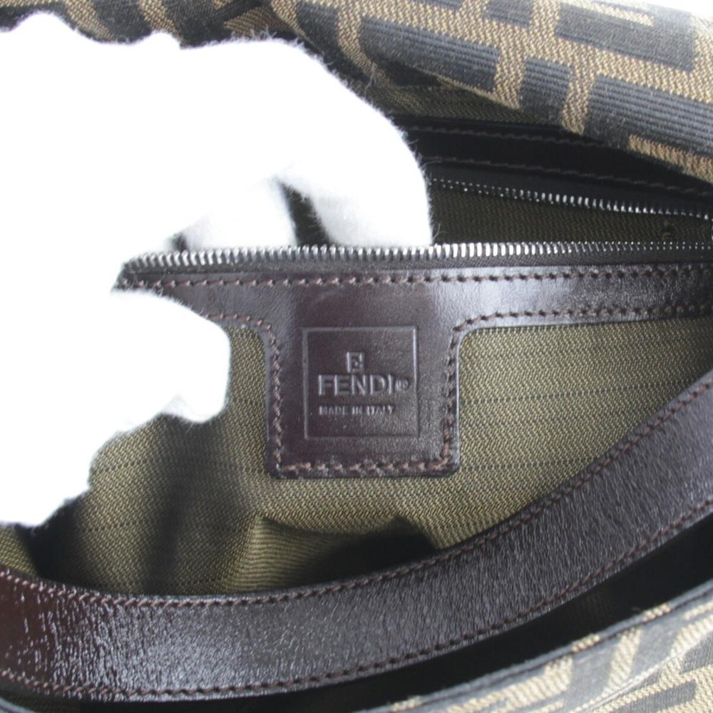 Brown Canvas Fendi Shoulder Bag