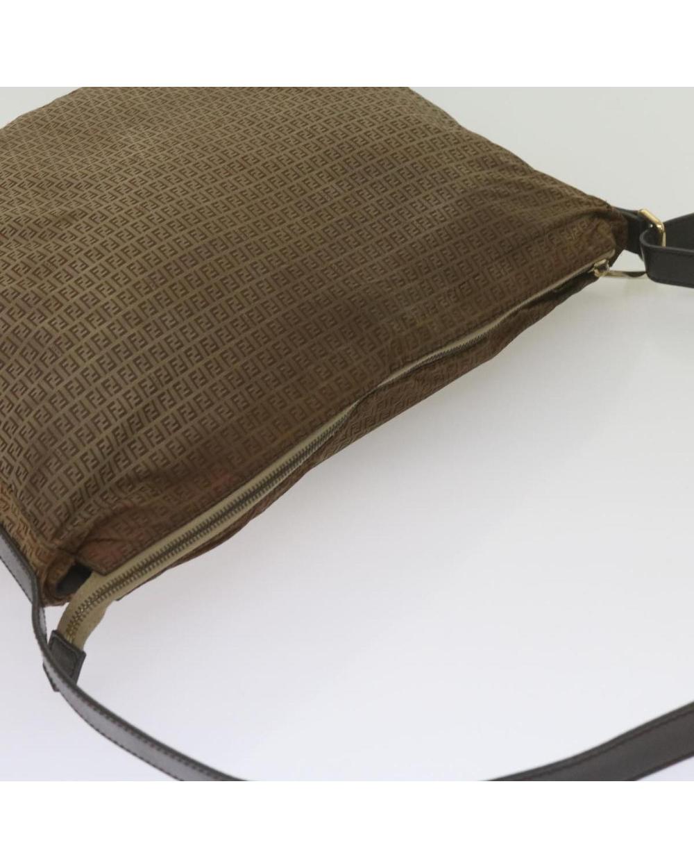 Brown Canvas Fendi Shoulder Bag