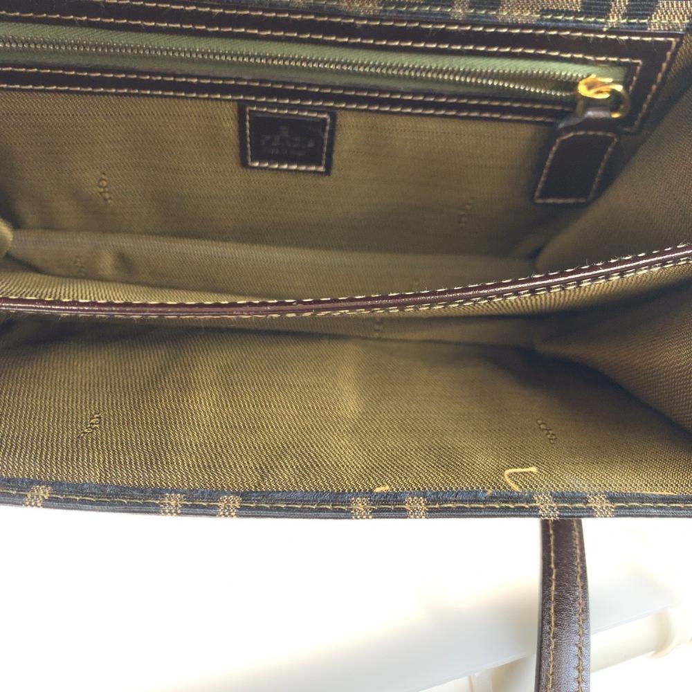 Brown Canvas Fendi Shoulder Bag
