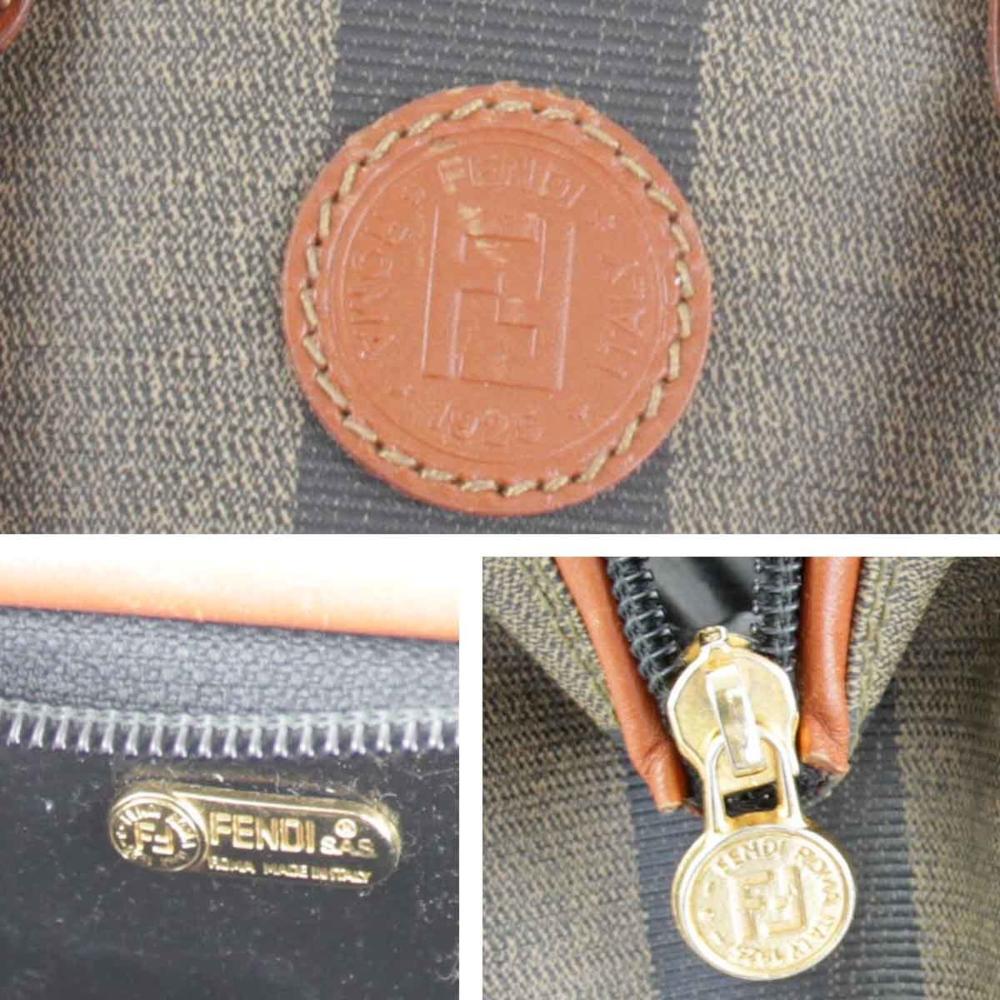 Brown Canvas Fendi Shoulder Bag