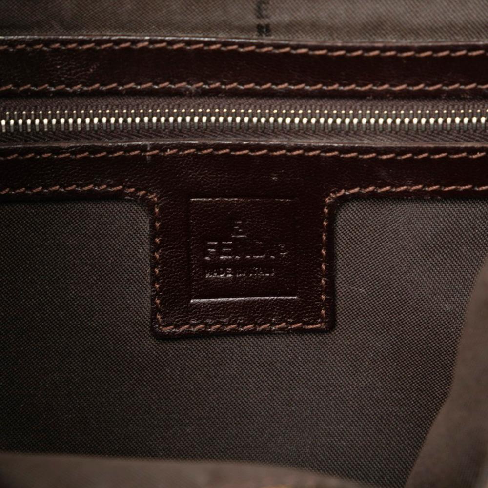 Brown Canvas Fendi Shoulder Bag