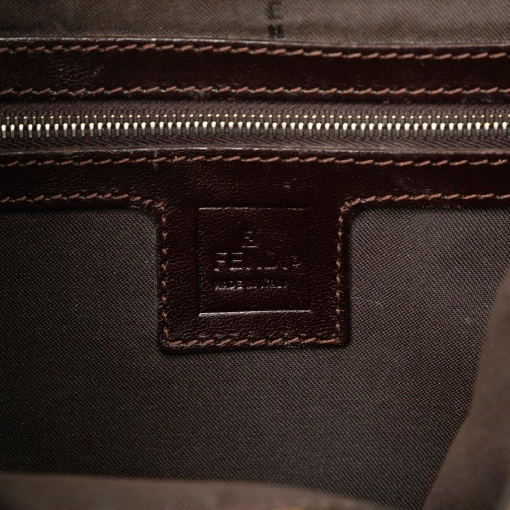 Brown Canvas Fendi Shoulder Bag