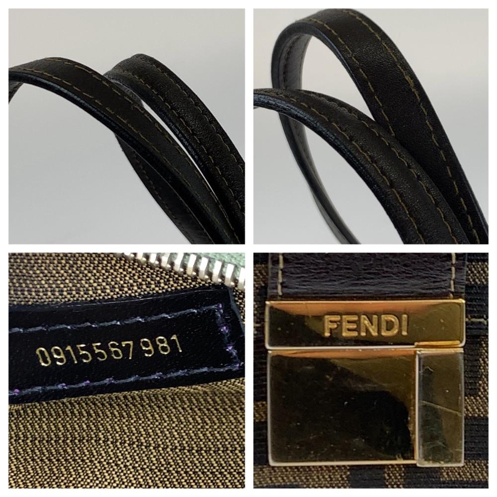 Brown Canvas Fendi Shoulder Bag