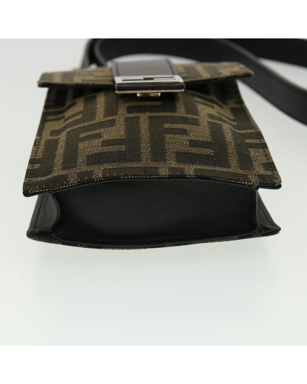 Brown Canvas Fendi Shoulder Bag