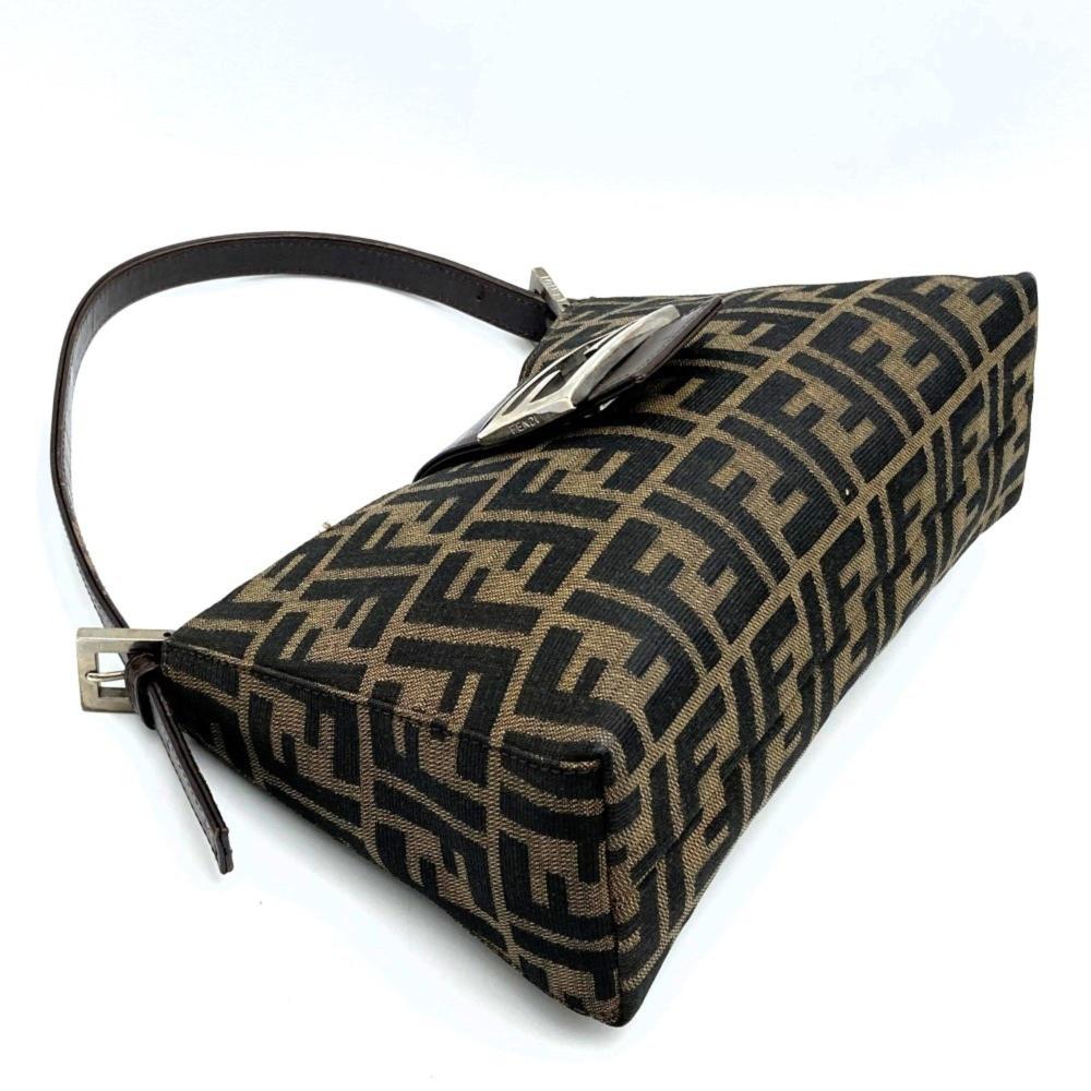 Brown Canvas Fendi Shoulder Bag