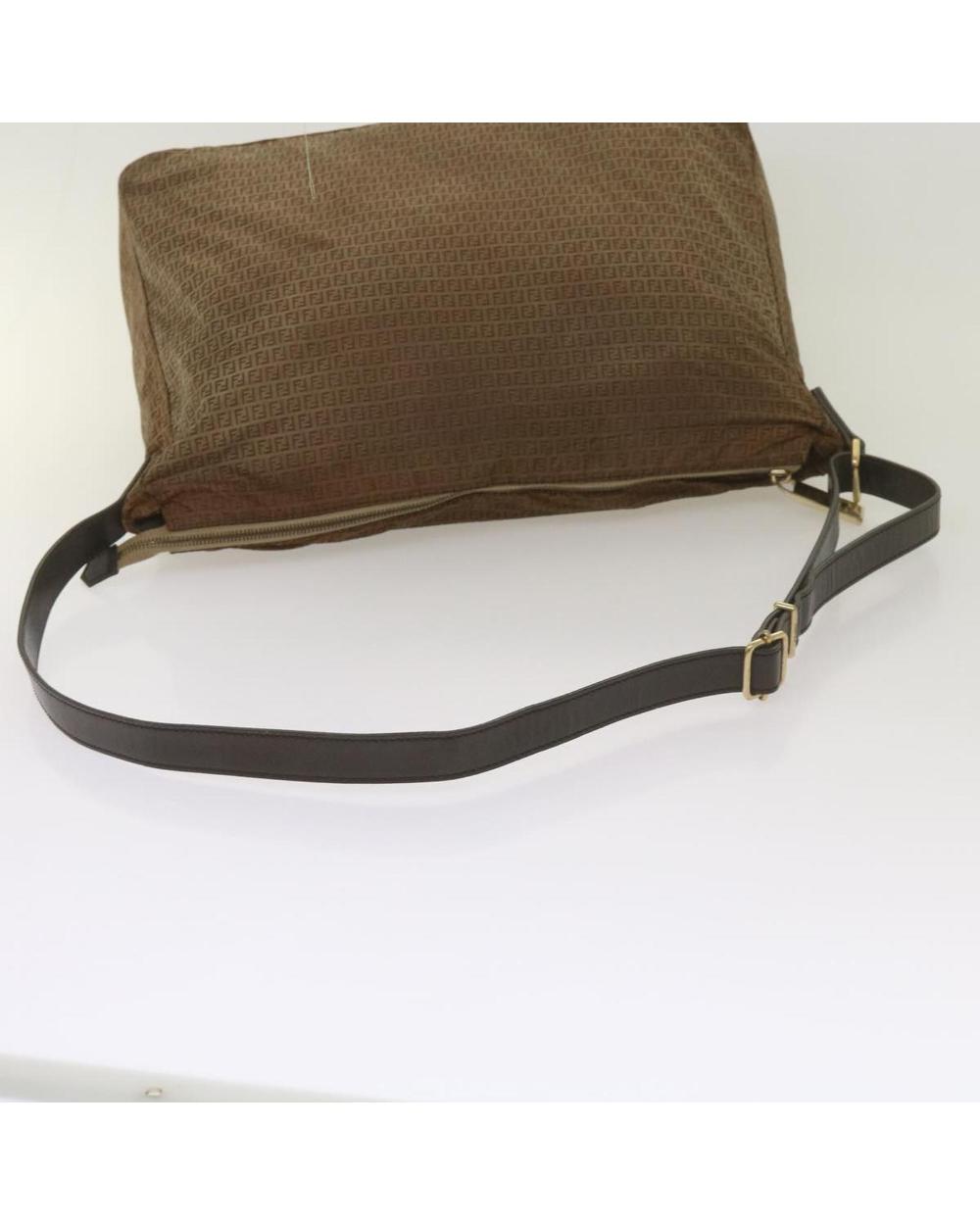 Brown Canvas Fendi Shoulder Bag