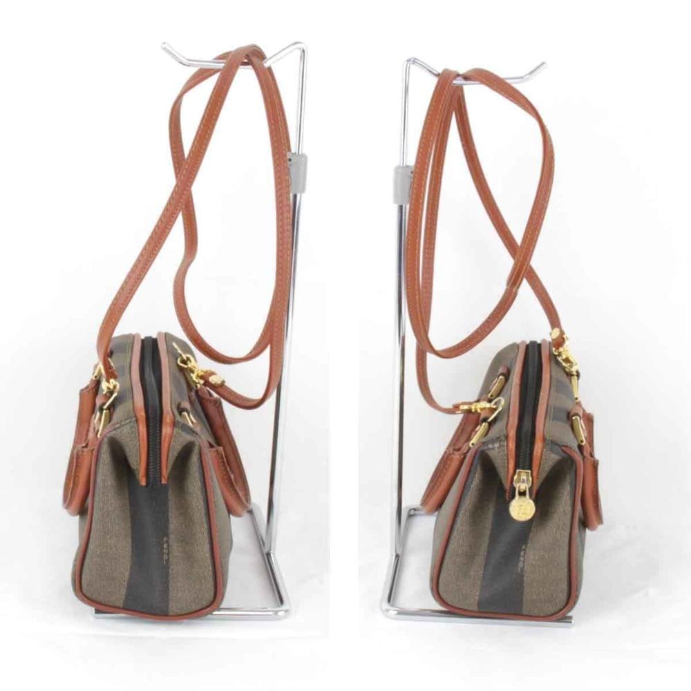 Brown Canvas Fendi Shoulder Bag