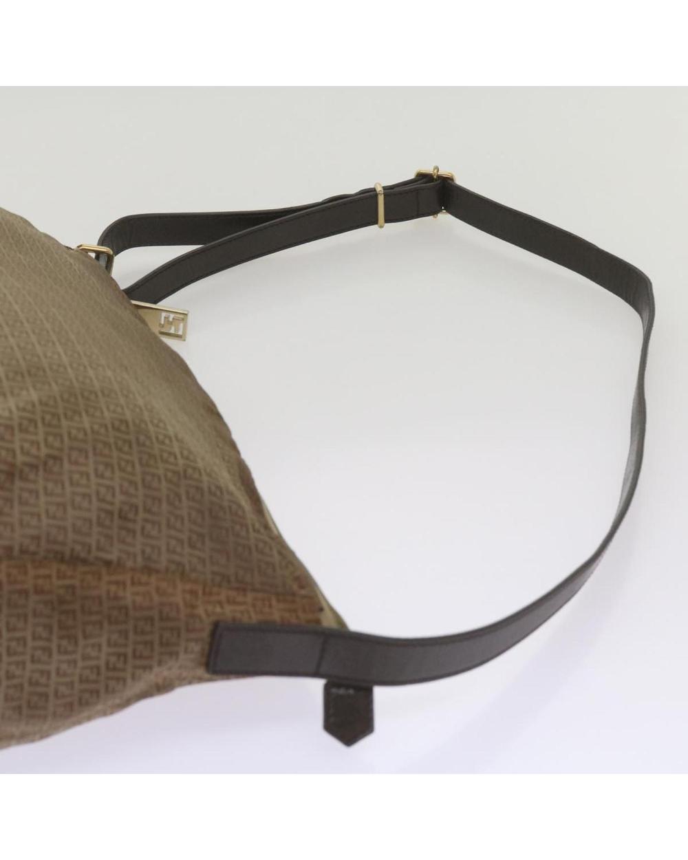 Brown Canvas Fendi Shoulder Bag