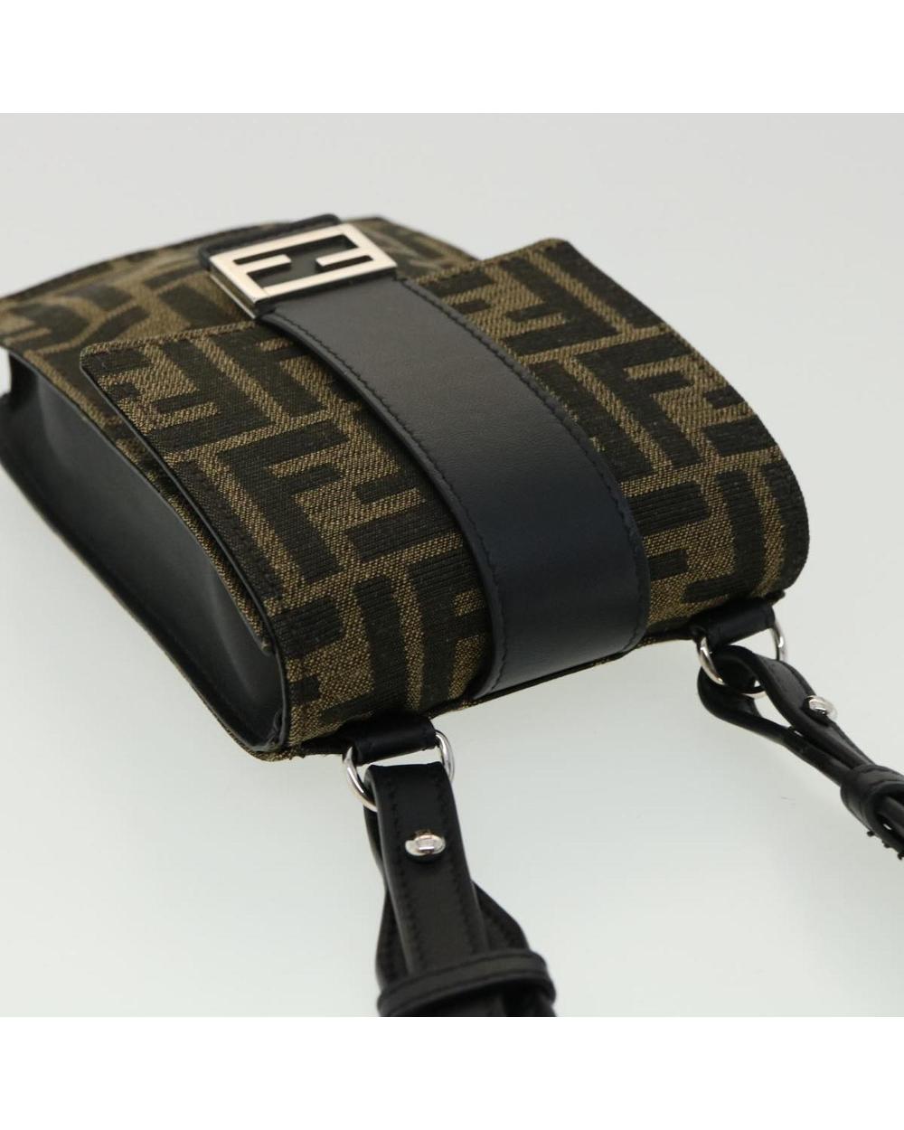 Brown Canvas Fendi Shoulder Bag