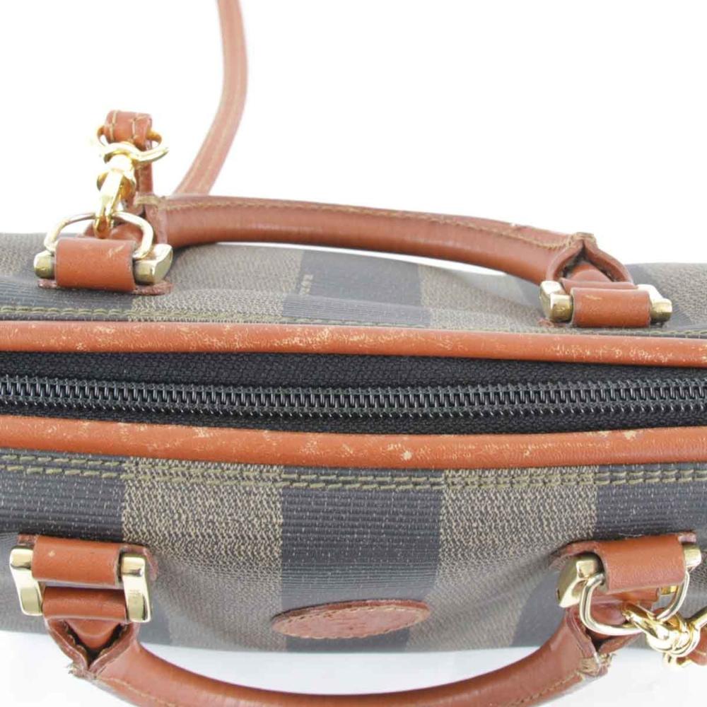 Brown Canvas Fendi Shoulder Bag