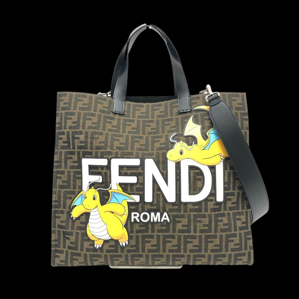Brown Canvas Fendi Tote