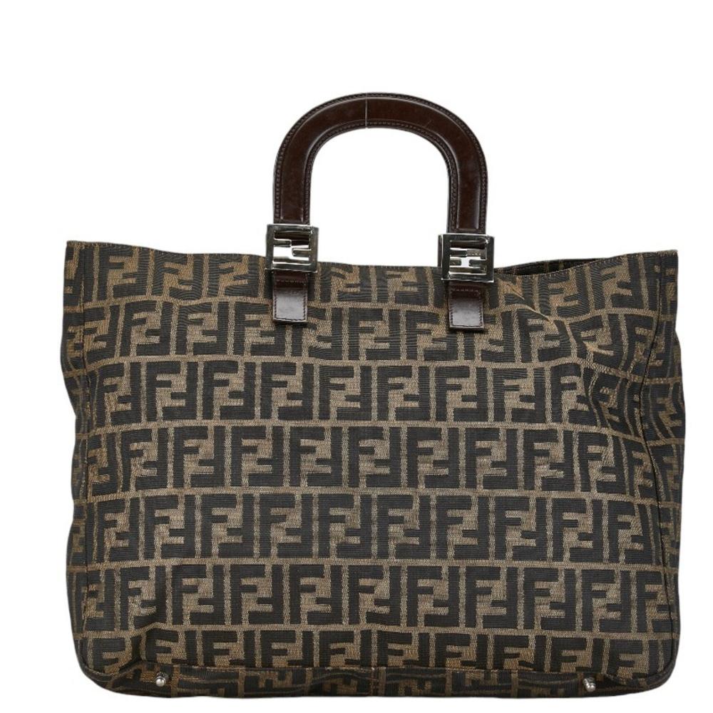 Brown Canvas Fendi Tote
