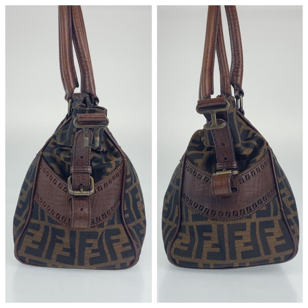 Brown Canvas Fendi Zucca Pochette